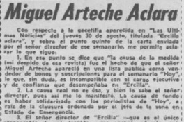 Miguel Arteche aclara