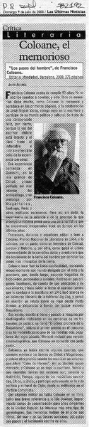Coloane el memorioso  [artículo] Javier Aspurúa