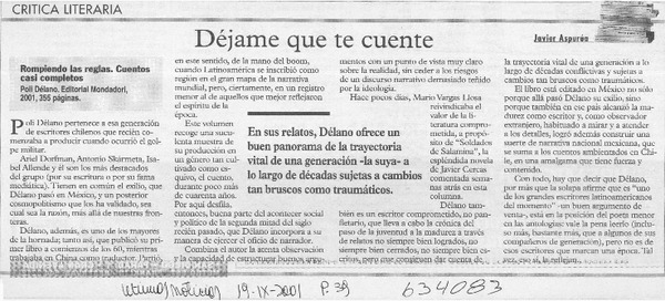 Déjame que te cuente  [artículo] Javier Aspurúa