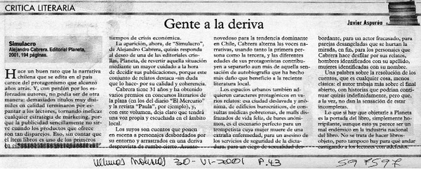 Gente a la deriva  [artículo] Javier Aspurúa