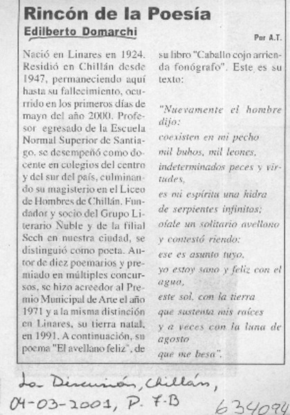 Edilberto Domarchi  [artículo] A. T.