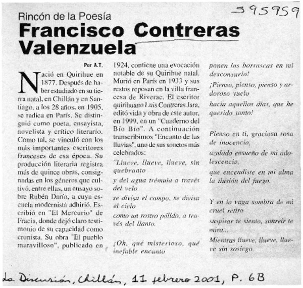 Francisco Contreras Valenzuela  [artículo] A. T.