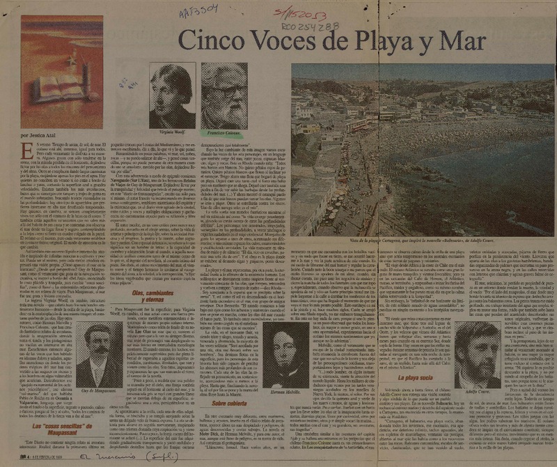 Cinco voces de playa y mar  [artículo] Jessica Atal.