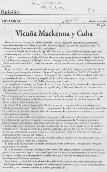 Vicuña Mackenna y Cuba