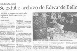 Se exhibe archivo de edwards Bello