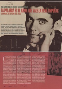 La palabra es el arma que vale la pena empuñar  [artículo] F. B.