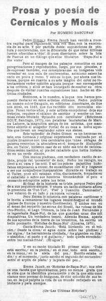 Prosa y poesía de cernícalos y Moais