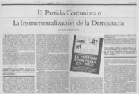 El Partido Comunista o la instrumentalización de la democracia