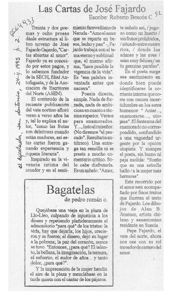 Las cartas de José Fajardo  [artículo] Roberto Bescós C.