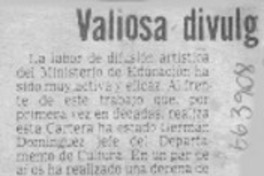 Valiosa divulgación artística