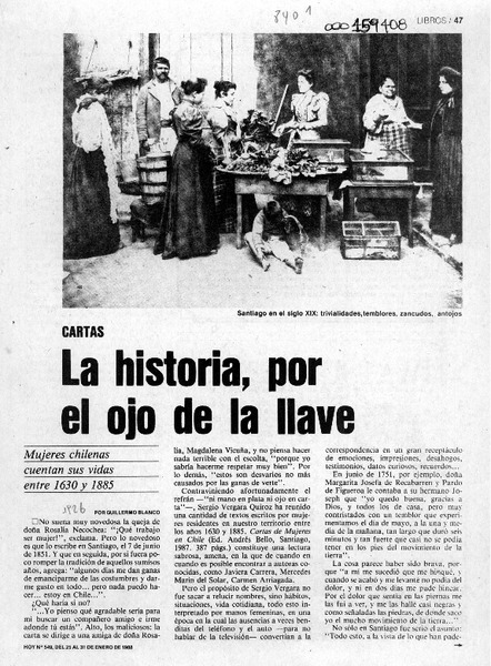 La historia, por el ojo de la llave  [artículo] Guillermo Blanco.