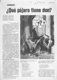 Qué pájaro tiene don?  [artículo] Guillermo Blanco.