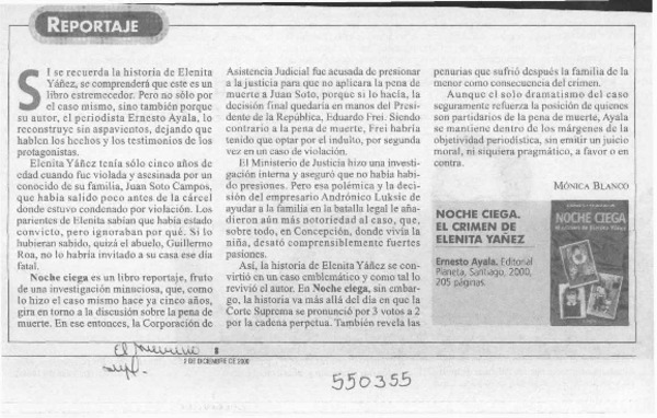 Noche ciega  [artículo] Mónica Blanco