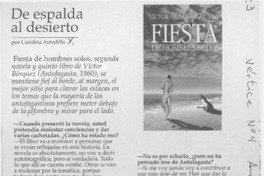 De espalda al desierto  [artículo] Carolina Astudillo