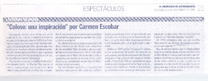 "Coloso: una inspiración" por Carmen Escobar