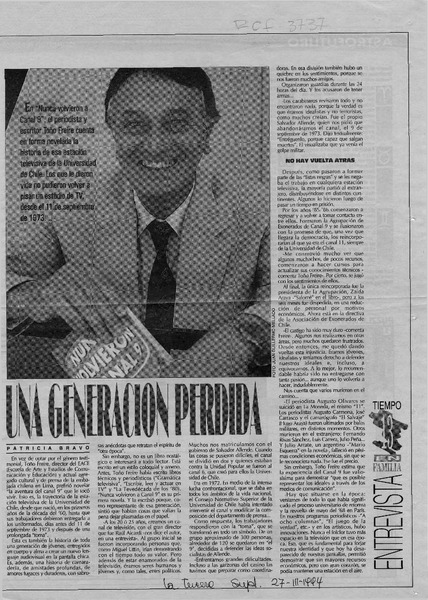 Una generación perdida  [artículo] Patricia Bravo.