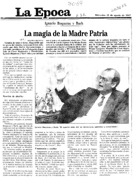 La magia de la Madre Patria  [artículo] Maura Brescia.