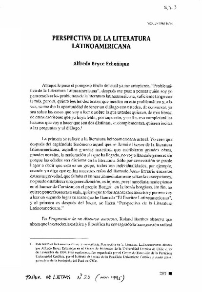 Perspectiva de la literatura latinoamericana