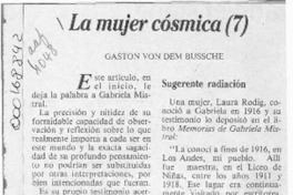 La mujer cósmica  [artículo] Gastón von dem Bussche.