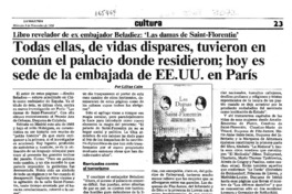 Todas ellas, de vidas dispares, tuvieron en común el palacio donde residieron; hoy es sede de la embajada de EE. UU. en París  [artículo] Lillian Calm.