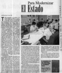 Para modernizar el Estado  [artículo] Cristóbal Camino M.