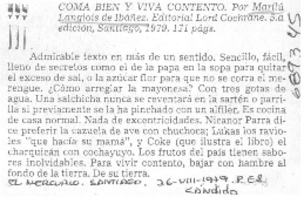 Coma bien y viva contento