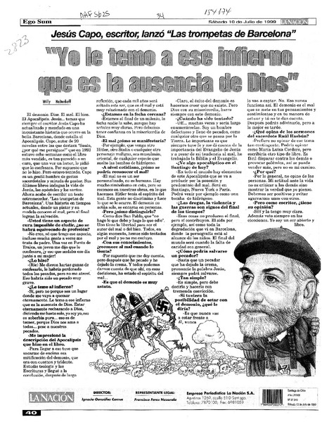 "Yo le temo a ese infierno que es la ausencia de Dios"  [artículo] Willy Haltenhoff.