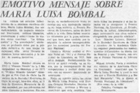 Emotivo mensaje sobre María Luisa Bombal