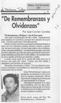 "De remembranzas y olvidanzas"