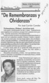 "De remembranzas y olvidanzas"
