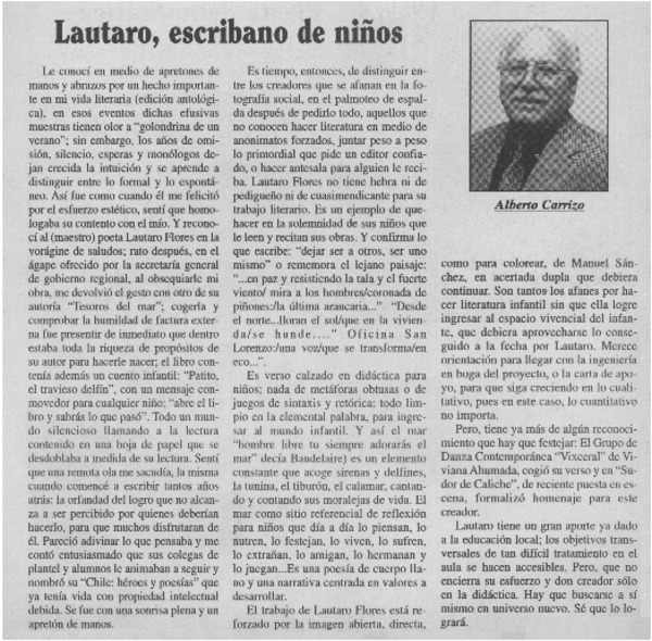 Lautaro, escribano de niños