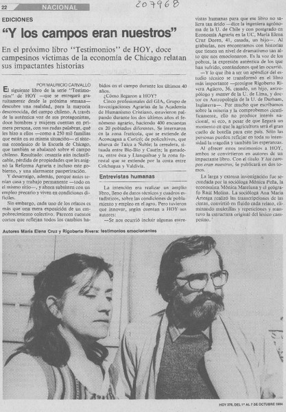 "Y los campos eran nuestros"