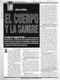 El cuerpo y la sangre  [artículo] Carolina Robino.
