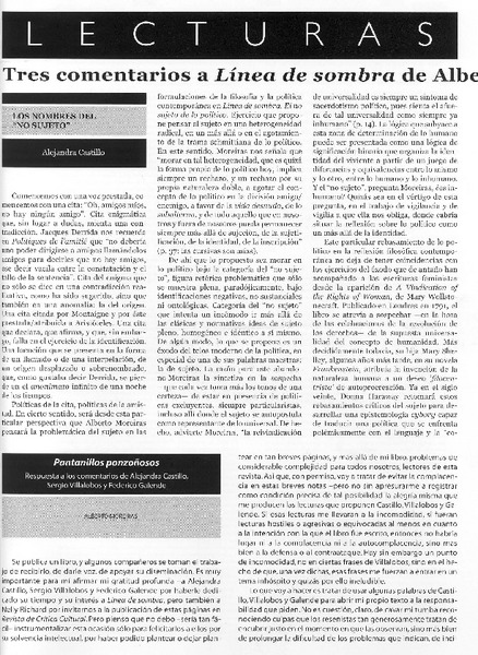 Tres comentario a Línea de sombra de Alberto Moreiras