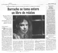 Borracho se toma entero un libro de relatos