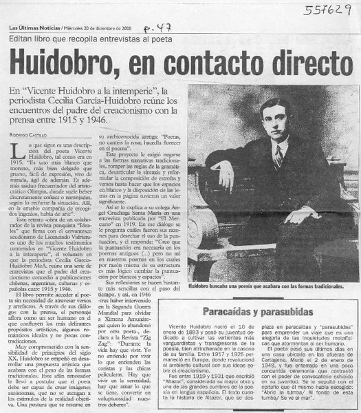 Huidobro, en contacto directo