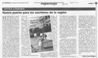 Nuevo puerto para los escritores de la región  [artículo] Gabriel Castro Rodríguez.