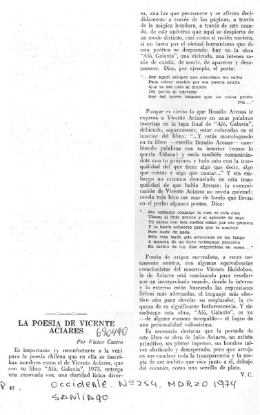 La Poesía de Vicente Aciares