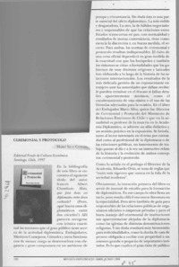 Ceremonial y protocolo  [artículo] José Cayuela