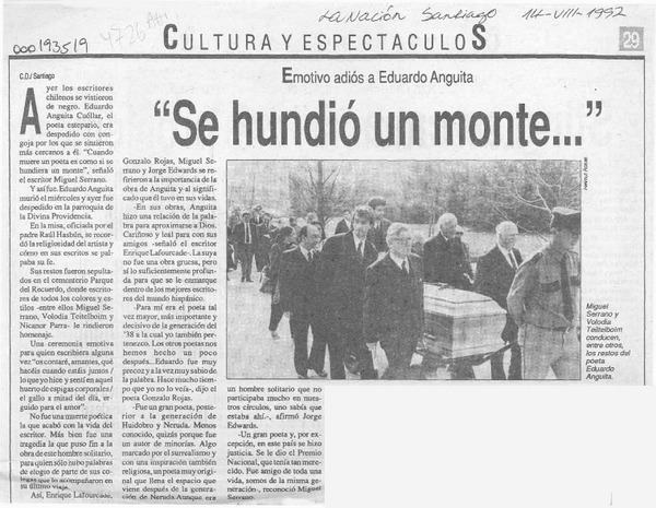 "Se hundió un monte -- "  [artículo] C. D.