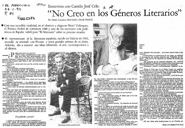 "No creo en los géneros literarios"