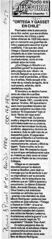 "Ortega y Gasset en Chile"