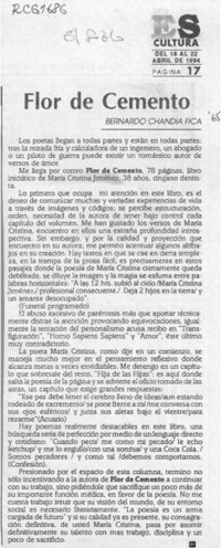 Flor de cemento  [artículo] Bernardo Chandía Fica.