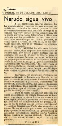 Neruda sigue vivo  [artículo] Cirabi.