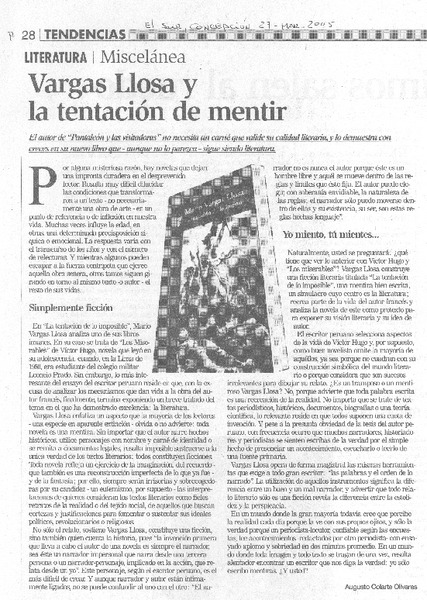 Vargas Llosa y la tentación de mentir