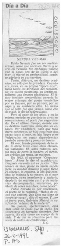 Neruda y el mar  [artículo] E. C.