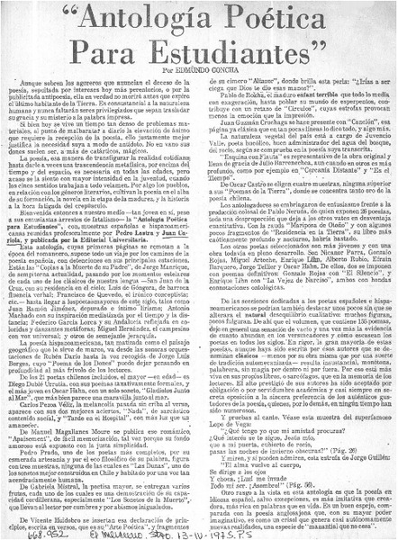 "Antología poética para estudiantes"