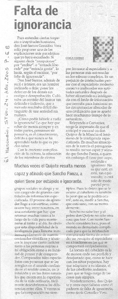 Falta de ignorancia