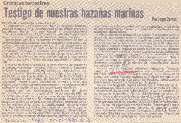 Testigo de nuestras hazañas marinas