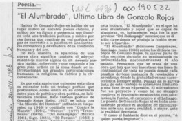 "El Alumbrado", último libro de Gonzalo Rojas  [artículo] Eduardo Correa Olmos.